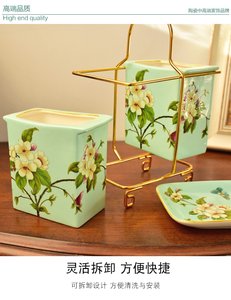 New Chinese style creative ceramic furnishing articles informs the anti - mold cylinder kitchen receive handicraft decoration home decoration