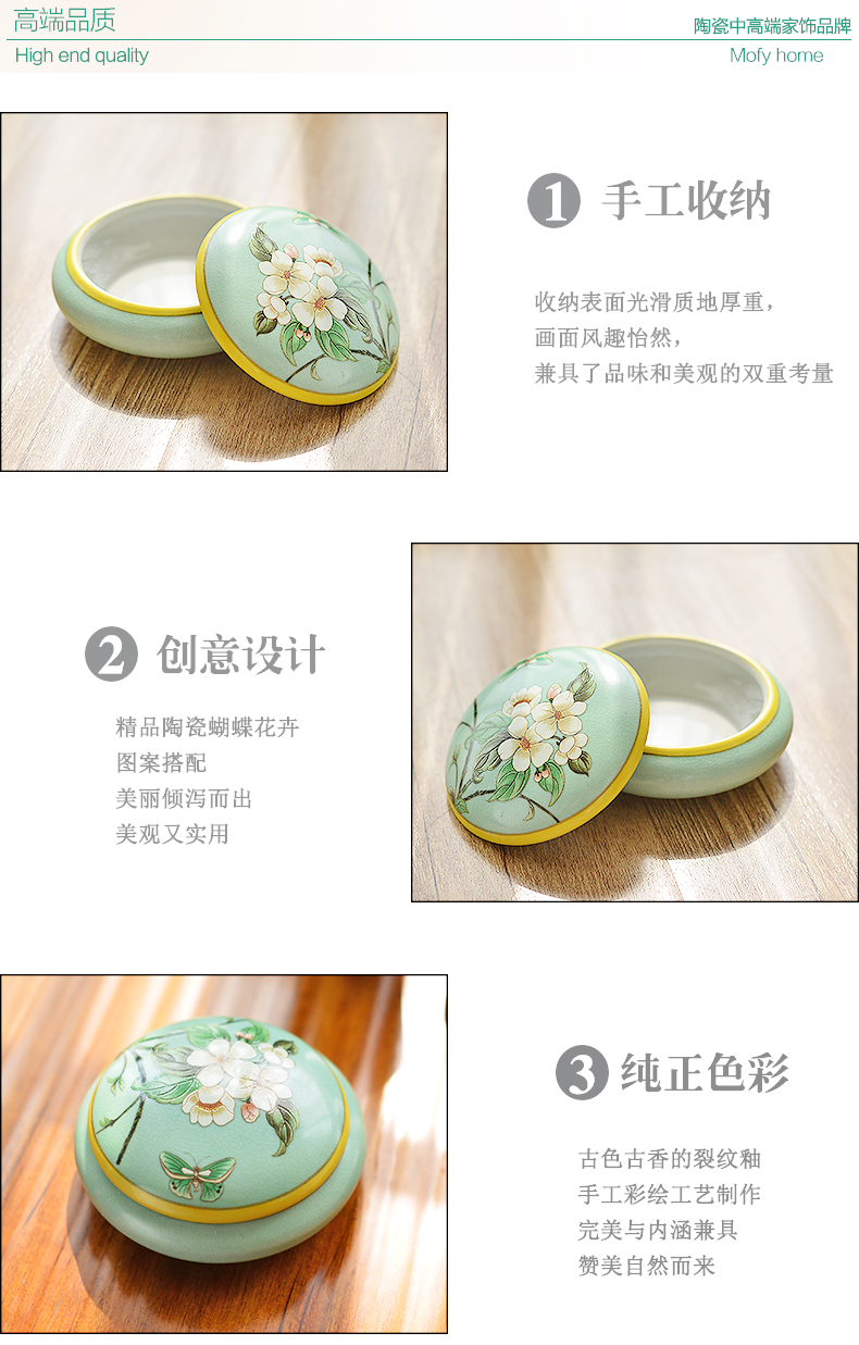 New Chinese style creative furnishing articles ceramic store content box jewelry box American country sitting room bedroom soft adornment ornament