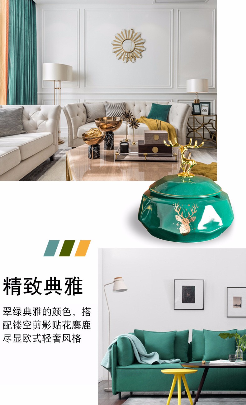 American light key-2 luxury with cover the ashtray against wind fly ash furnishing articles individuality creative household decorates sitting room receive a case