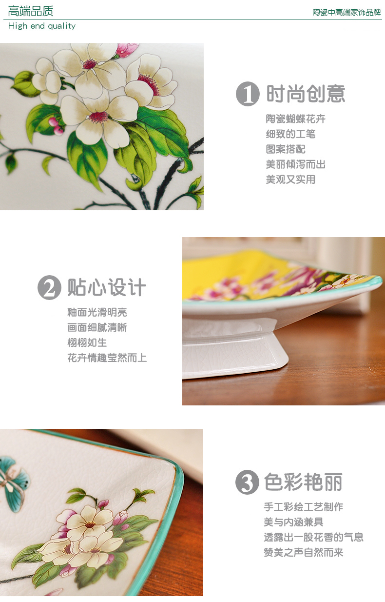 New Chinese style household ceramics creative furnishing articles ashtray ashtray sitting room tea table American desk decoration decoration