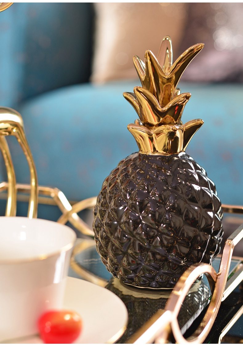 Light pineapple key-2 luxury furnishing articles contracted and I ceramic household act the role ofing is tasted creative wine desktop sitting room adornment small ornament