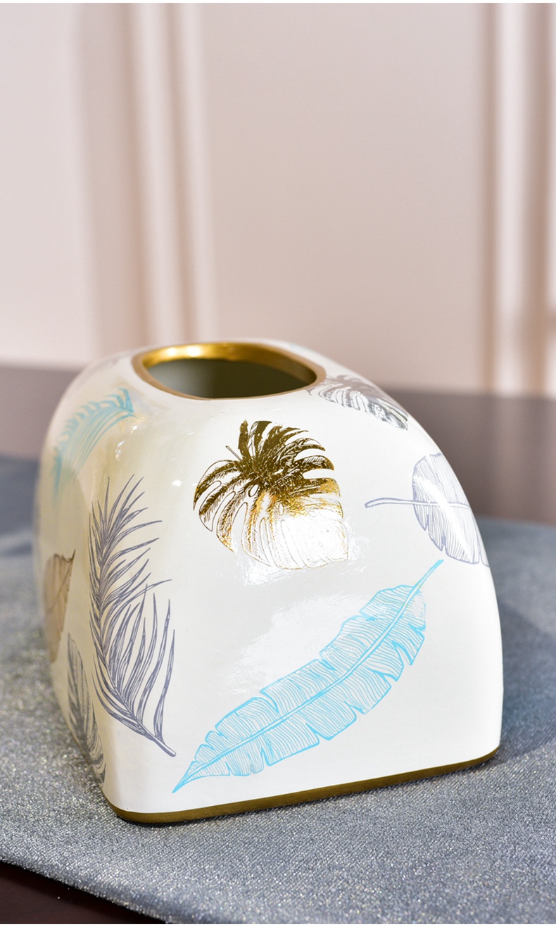 Light much creative ceramic household tissue box sitting room tea table table furnishing articles decorative paper suction boxes American meals tissue boxes