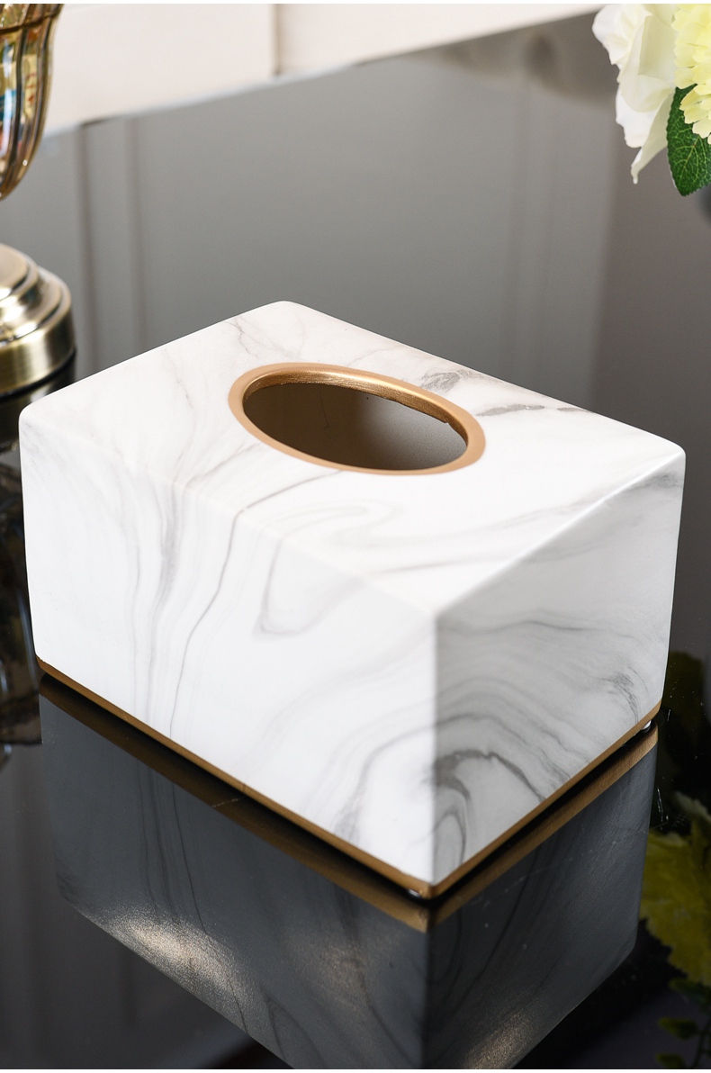 Modern light much wind marble ceramic pump carton household Nordic ins sitting room dining - room use napkin tissue box