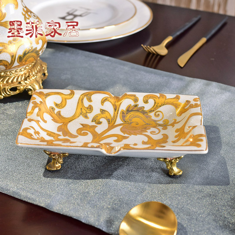 New Chinese style creative ceramics with high - end cooper move cigar ashtray key-2 luxury office sitting room home furnishing articles