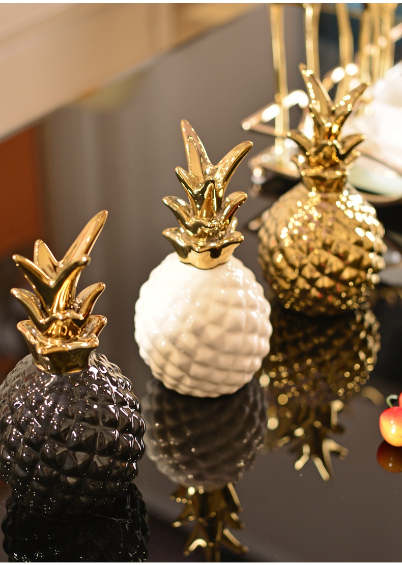 Light pineapple key-2 luxury furnishing articles contracted and I ceramic household act the role ofing is tasted creative wine desktop sitting room adornment small ornament