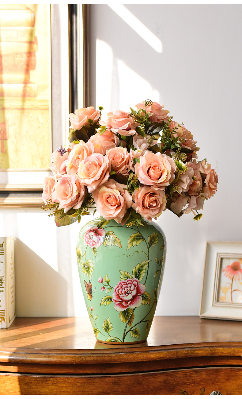 European ceramic vases, flower arranging American TV ark, wine restoring ancient ways furnishing articles, the sitting room porch simulation flower, dried flower decoration