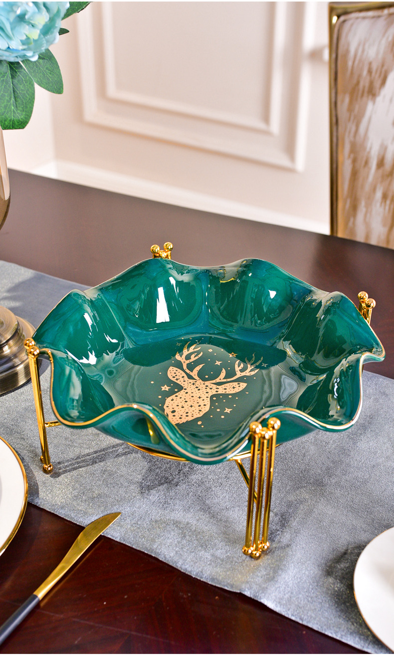 Light compote American key-2 luxury European - style creative ceramic fruit bowl home New Year snacks of I sitting room tea table furnishing articles