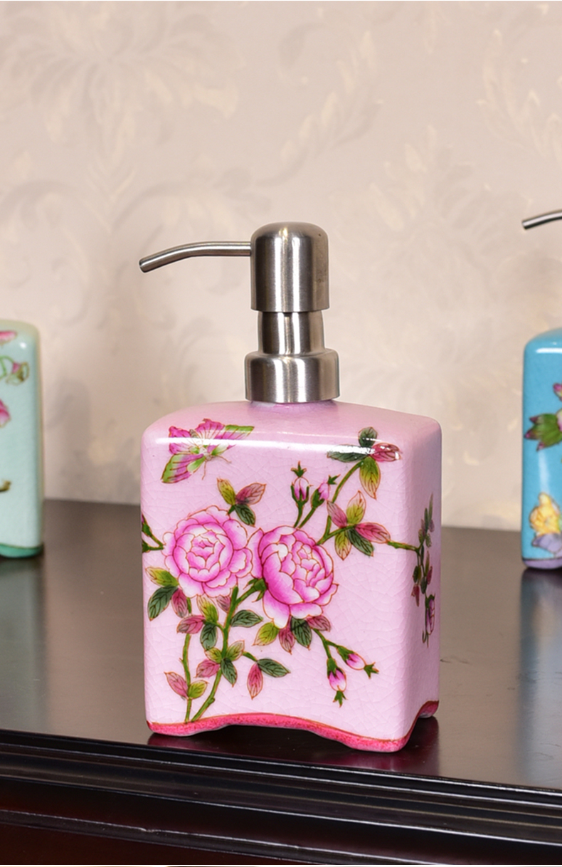 New Chinese style ceramic hand - made bath liquid bottle furnishing articles bathroom toiletries version into gifts home decoration