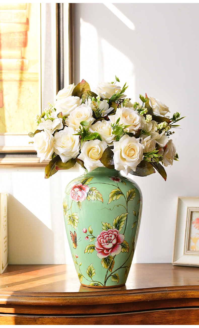 European ceramic vases, flower arranging American TV ark, wine restoring ancient ways furnishing articles, the sitting room porch simulation flower, dried flower decoration