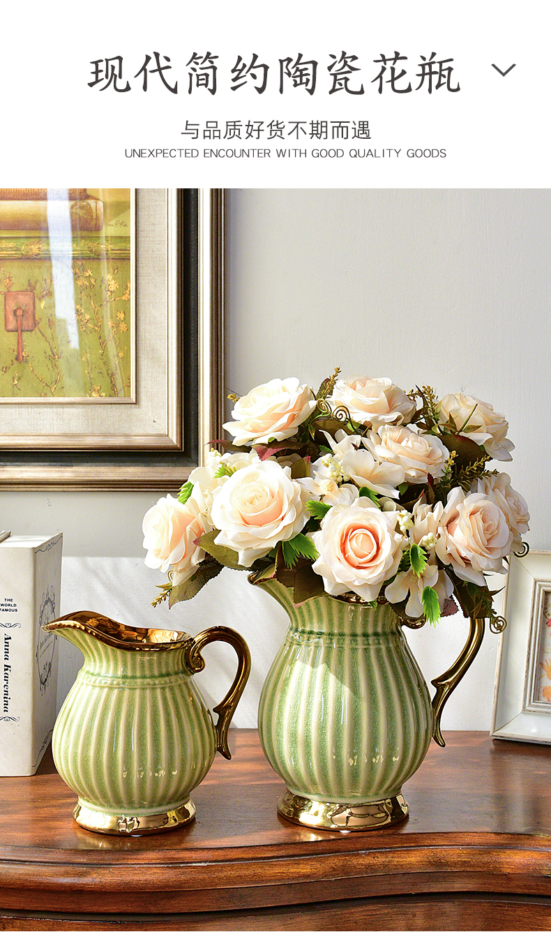 American light European - style key-2 luxury ceramic vases, I and contracted sitting room tea table table flower art flower arranging, adornment is placed
