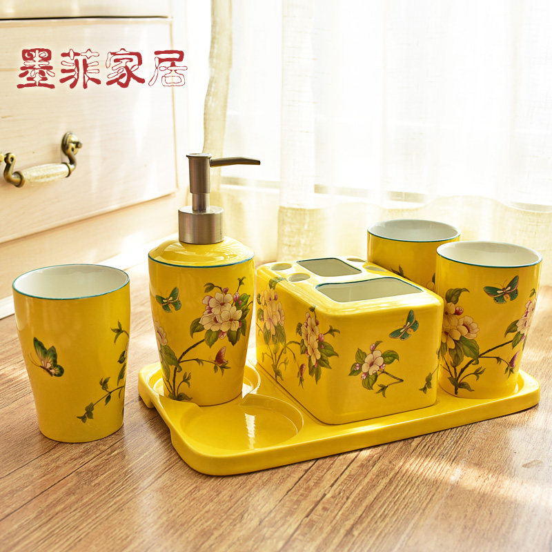 American Ceramics Bathroom Six Pieces New Chinese Style Dressing Room Toiletries Swing Pieces Send Bestie Gijoo Relocation New Residence Gift