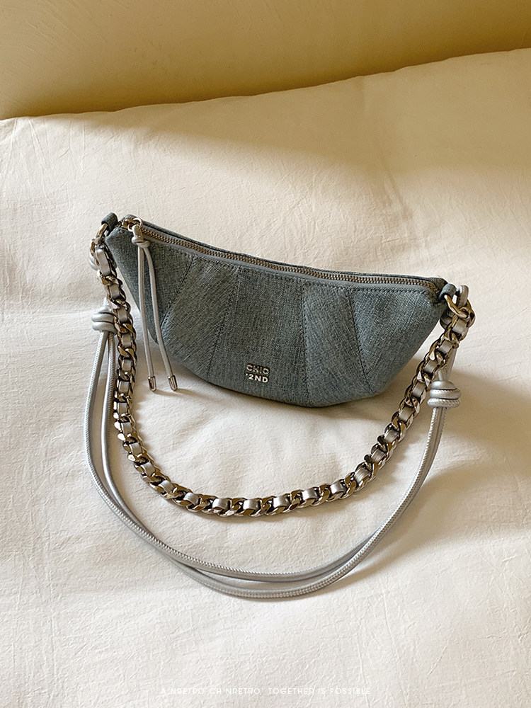 NANFENG CHIO2ND ZURICH CORND полумесяц пакет оригинал меньшинство джинсы синего плечо сумка женщина коровий рог пакет chio’2nd 