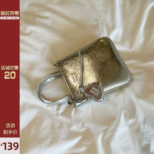 Демисезонная небольшая сумка, сумка через плечо, сумка на одно плечо, из натуральной кожи