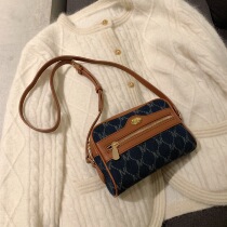 miocra koly vintage denim jacquard shoulder bag chic vintage sense small bag womens summer wild crossbody bag