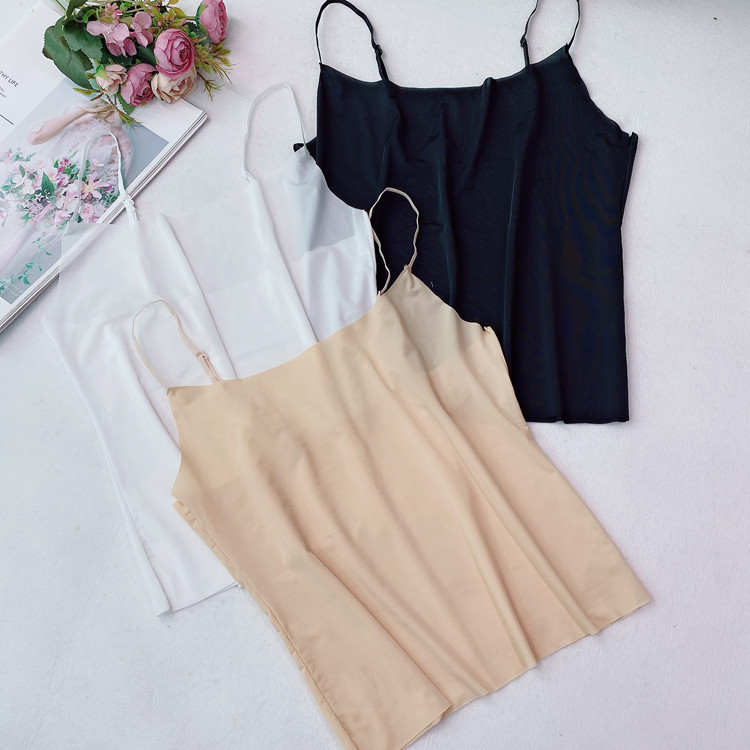 Summer Ice Silk Ultra-Thin Anti-See-Through Inner Lining Tube Top Strapless Anti-Exposure Inner Wear Seamless Backless Tank Top