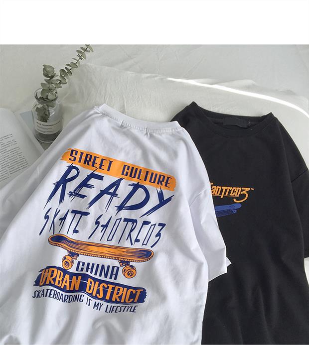 Tide shop mùa hè mới Harajuku bf áo thun nam tay ngắn mặc giản dị hoang dã xu hướng sinh viên phiên bản Hàn Quốc lỏng lẻo áo polo