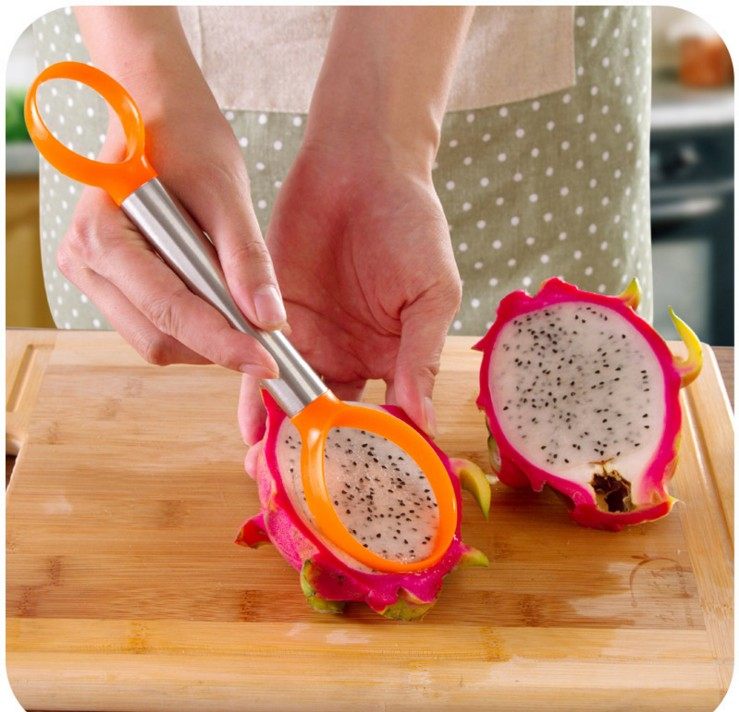 Creative size two-headed fruit seeder Hami melon digging fruit separator seeding to heart melon bag scraper