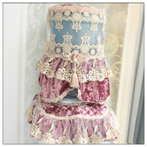 Eiffel fabric lace water dispenser cover Home living room water dispenser dust cover drinking bucket cover 2-piece set Q33