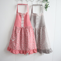 Apron home kitchen waterproof and oil-proof womens work clothes cute Japanese Korean fashion adult kitchen milk tea restaurant