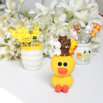 Stainless steel fruit fork yellow duckling fruit fork rabbit fruit fork Korean version cute cartoon silicone fruit fork c5
