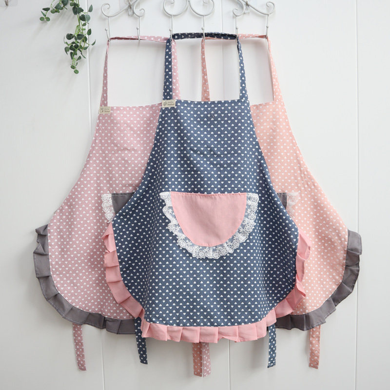 2021 new apron home kitchen thin section cute female Japanese Korean version summer fashion oil-proof overalls apron