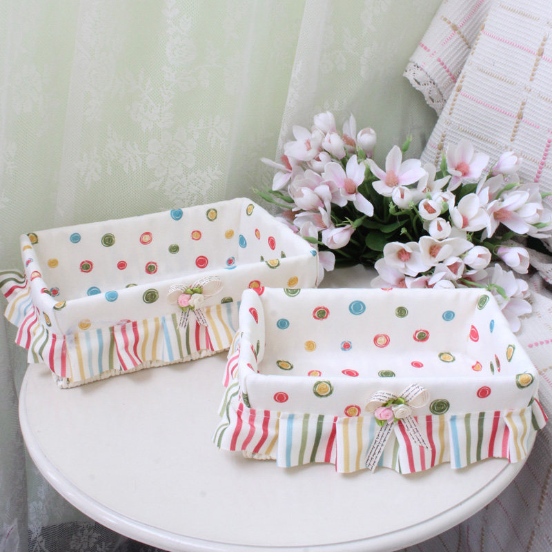 Small Fresh Cosmetic Containing basket Desktop finishing basket Containing Basket key remote control Containing Box Square P18