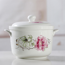 Ceramic chili oil tank lard tank household high temperature resistant soup pot kitchen household supplies seasoning storage tank round with lid