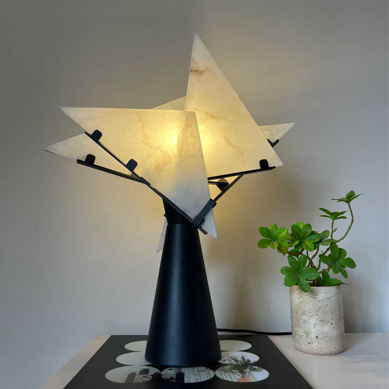Designer Natural Marble Bedroom Table Lamp Retro Modern Model Room Hotel Front Desk Living Room Study Desk Lamp Designer Natural Marble Bedroom Table Lamp Retro Modern Model Room Hotel Front Desk Living Room Study Desk Lamp