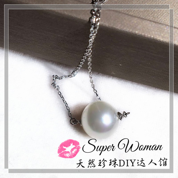 DIY pearls pendant accessories 925 pure silver wearing hearts double beaded with sleeves anti allergy CD49