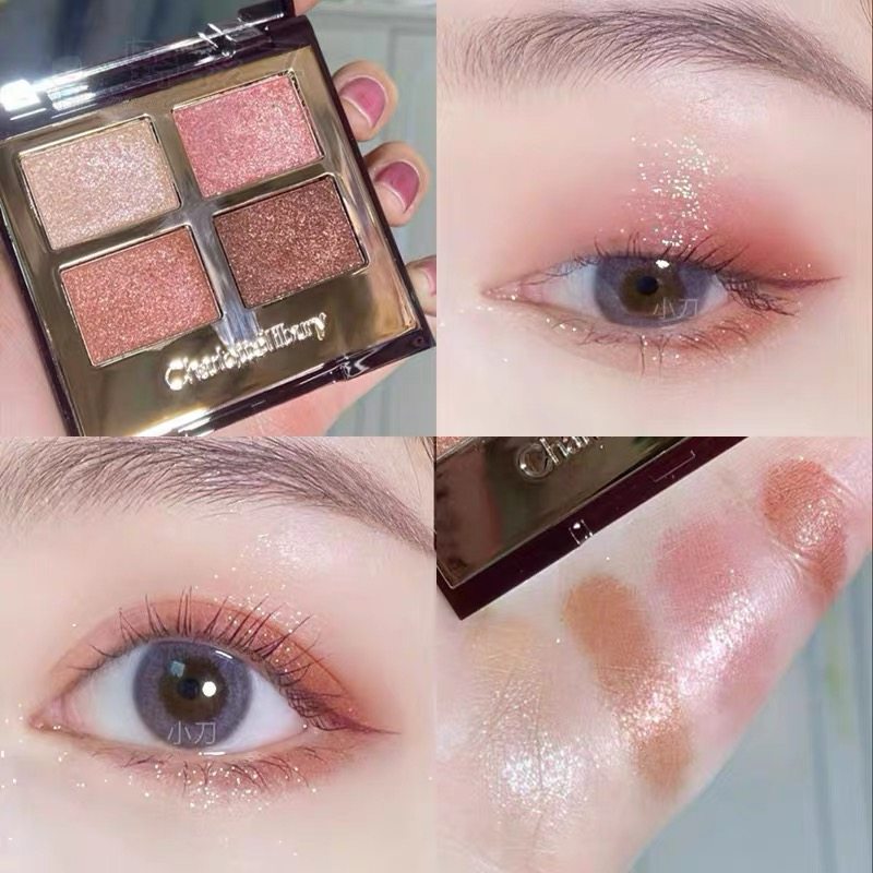 British CharlotteTilbury CT four-coloured eye shadow disc Exagereyes pillow talk dv