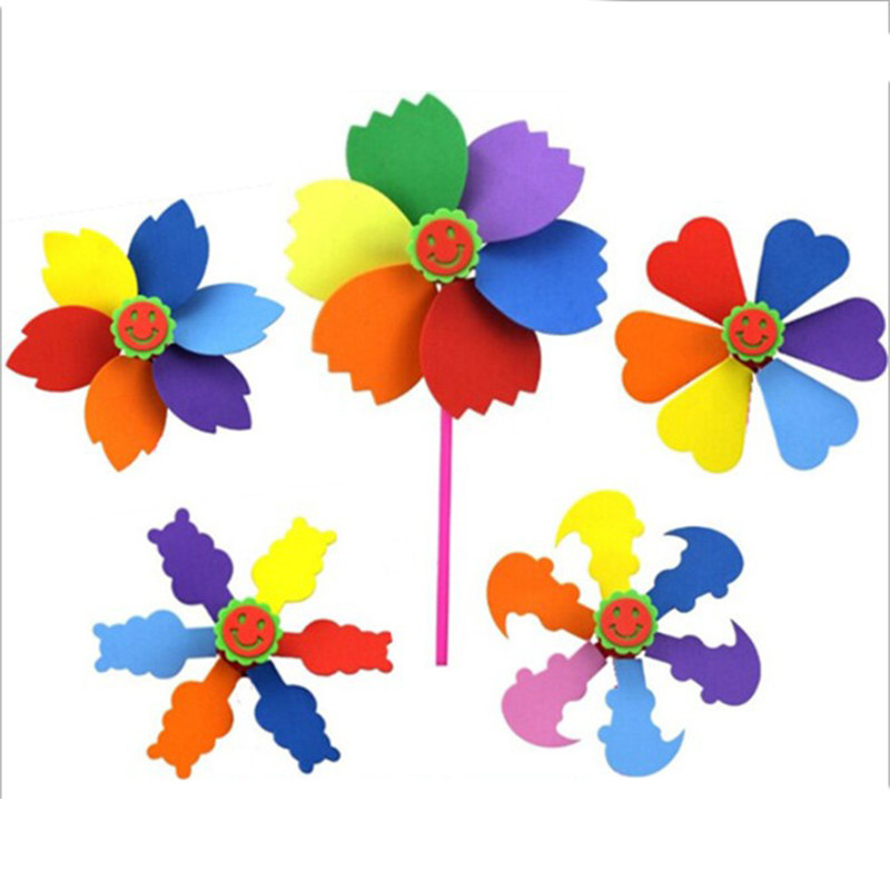 EVA windmill kindergarten homemade handmade diy three-dimensional paste material package for children to make outdoor stall toys