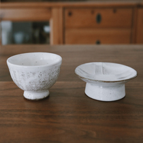 Glutinous rice porcelain) Japanese imports super cute snack plate and fruit plate tall small teacup