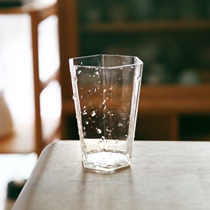 Glutinous rice porcelain) national beauty hexagonal glass glass transparent tea cup transparent Cup heat-resistant glass cup