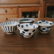 Glutinous rice porcelain) Japanese imported ceramic vintage open rice bowl high-footed rice bowl tableware