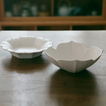 Glutinous rice porcelain) National Jingdezhen classical petal soup plate ceramic dish simple flower type salad plate