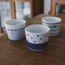 Glutinous rice porcelain) Japanese imported under-glaze hand-painted geometric lines pig cup cup cup cup cup