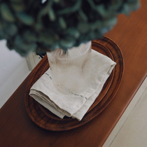 Glutinous rice porcelain wood whole wood oval tray solid wood dinner plate storage plate pure wood bread plate tableware