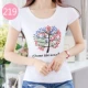 Áo thun trắng tay ngắn nữ mùa hè thời trang hoang dã đơn giản tuổi trung niên cỡ lớn áo sơ mi nữ áo thun đáy - Áo phông áo thun tay lỡ