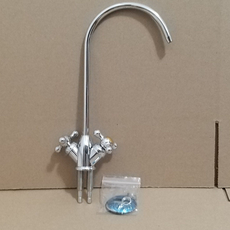 Two - pipe gooseneck household 2 - point stainless steel luxury water purifier faucet accessories are universal