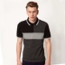 M3600 Áo thun tương phản Áo thun nam cổ điển Cotton Slim Tay áo ngắn Ve áo Đen xám áo thun cotton nam Polo