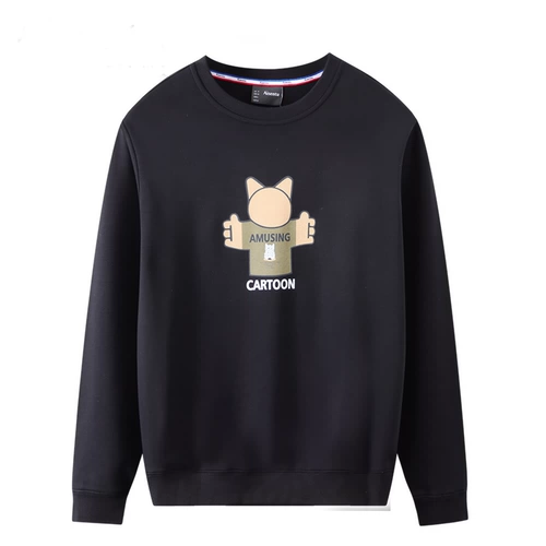 Хлопковая комфортная дышащая удерживающая тепло спортивная модная толстовка для отдыха, лонгслив с круглым воротником, куртка