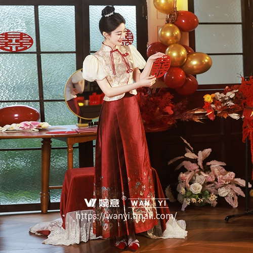 Вечернее платье, весеннее летнее свадебное платье, традиционный свадебный наряд Сюхэ, китайский стиль