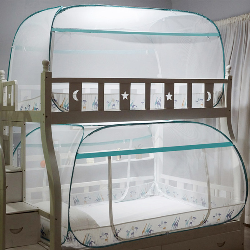 Primary-secondary bed mosquito nets 1 2m Home free of installation Mongolia Package Children's student dormitories 0 9 m Low and lower bunk beds 1 5