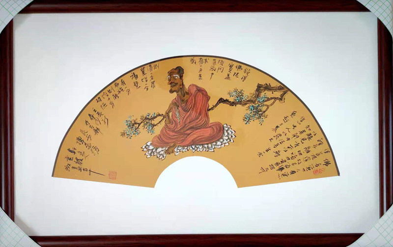 Painter Shi Yunlong's State Painter's painting works pure handmade framed solid wood frame