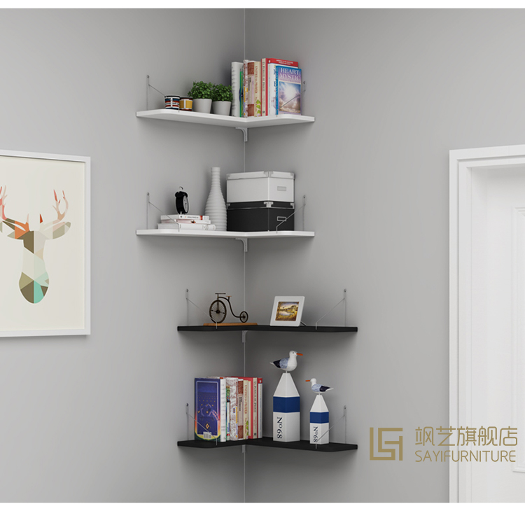 Đấm miễn phí góc Bắc Âu kệ kệ lưu trữ giá treo tường kệ phòng ngủ tường góc kệ tường phân vùng - Kệ kệ sách treo tường đẹp