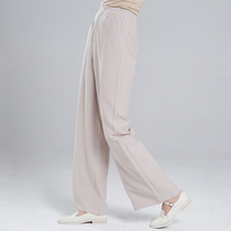 Leakage washing cotton casual pants straight pants soft sister wide leg pants women autumn crotch wide cotton linen tea pants