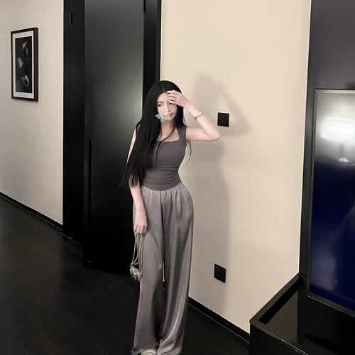 Miss Change [Smooth Slim 2.0] Эймпликация уксусной кислоты 2024 Ощущение высокой талии легко позаботиться о брюках с широким ножом