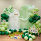 Green first birthday layout balloon party KT board Korean male and female baby scene layout decoration background board