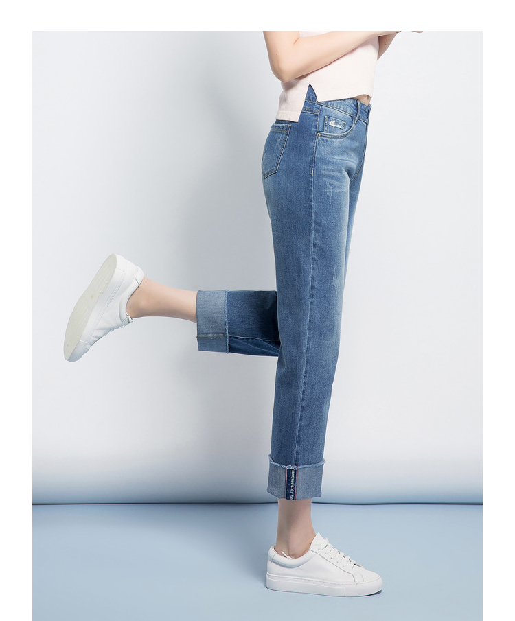 [Giải phóng mặt bằng] Quần jeans nữ 2018 hè mới chín quần phiên bản Hàn Quốc thời trang hoang dã quần ống rộng nữ quần bò nữ đẹp