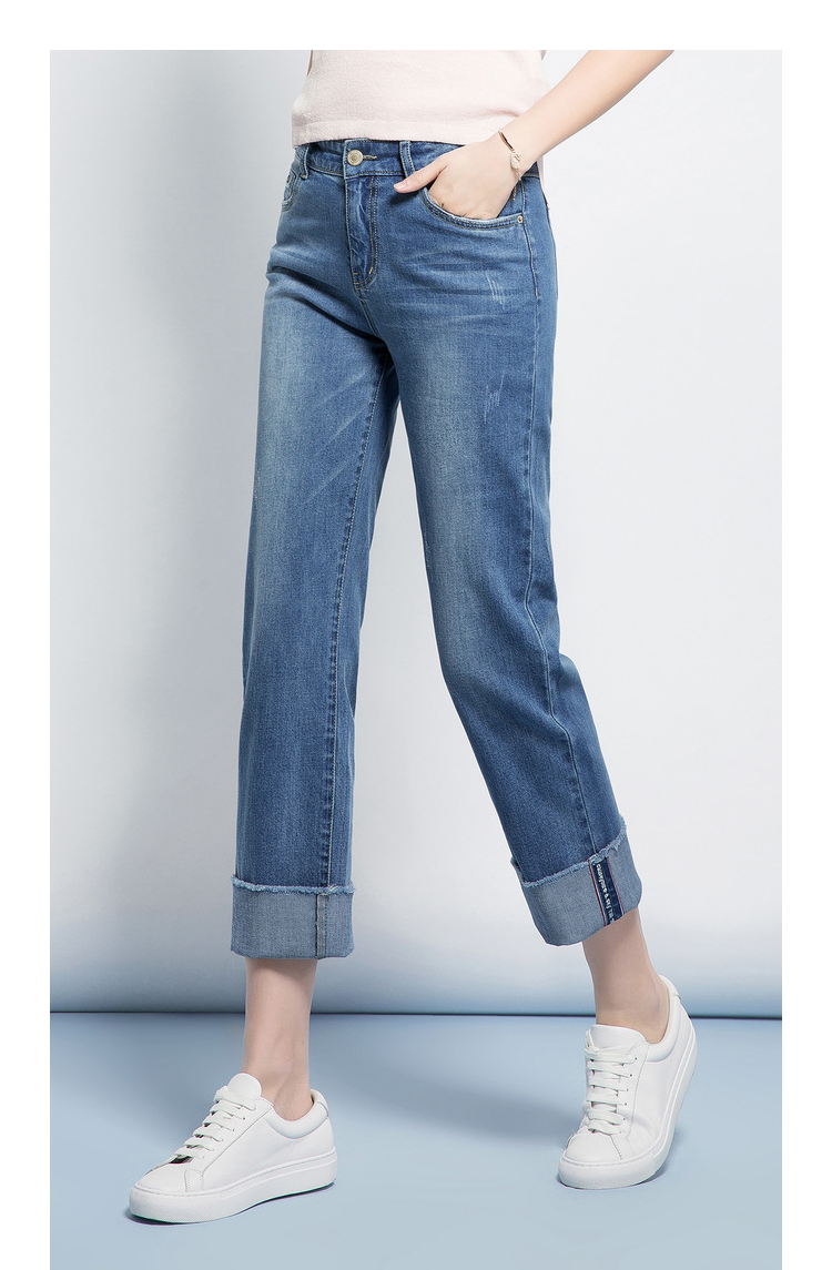 [Giải phóng mặt bằng] Quần jeans nữ 2018 hè mới chín quần phiên bản Hàn Quốc thời trang hoang dã quần ống rộng nữ quần bò nữ đẹp